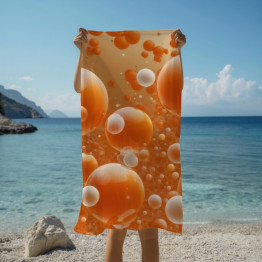 Osuška na pláž - Orange bubbles