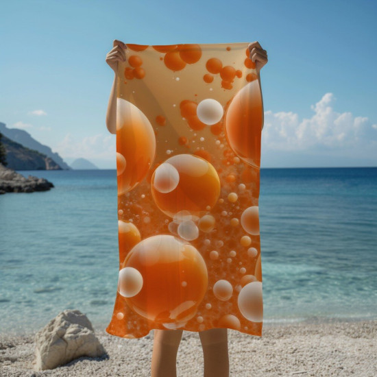Osuška na pláž - Orange bubbles