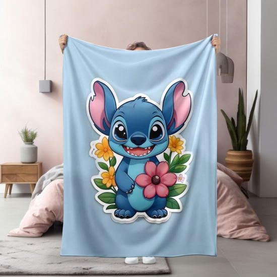 Měkká modrá deka - Baby Stich 