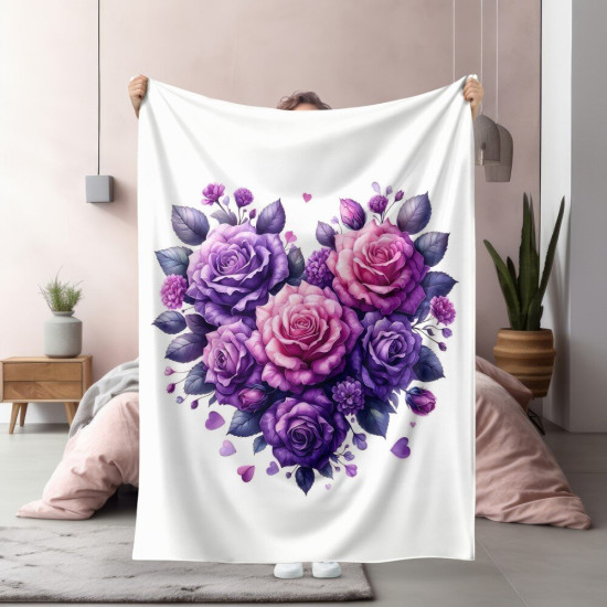 Teplá deka - Purple roses