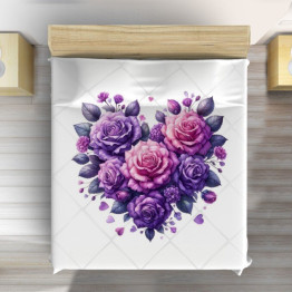 Přehoz přes postel - Purple roses