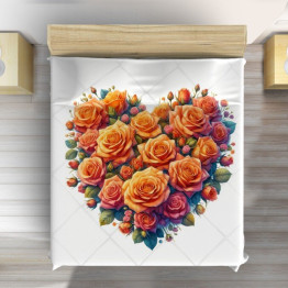 Oranžový přehoz na postel - Orange roses