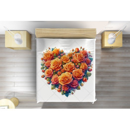 Oranžový přehoz na postel - Orange roses