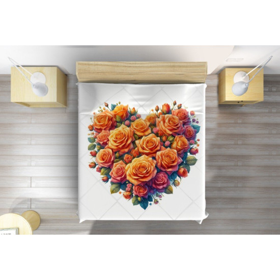 Oranžový přehoz na postel - Orange roses