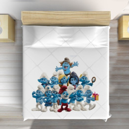 Luxusní přehoz na postel pro děti - the Smurfs