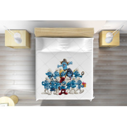 Luxusní přehoz na postel pro děti - the Smurfs