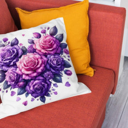 Dekorační polštář luxusní - Purple roses