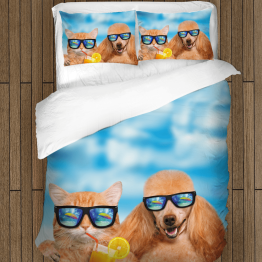 Kvalitní povlečení - Cat And Dog On The Beach