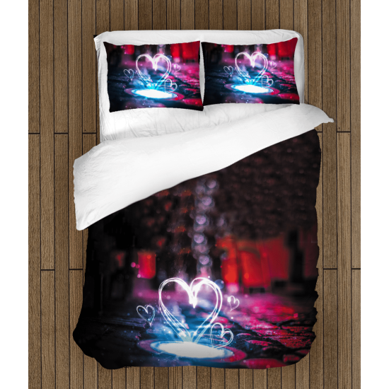 3D povlečení na postel - Neon Heart