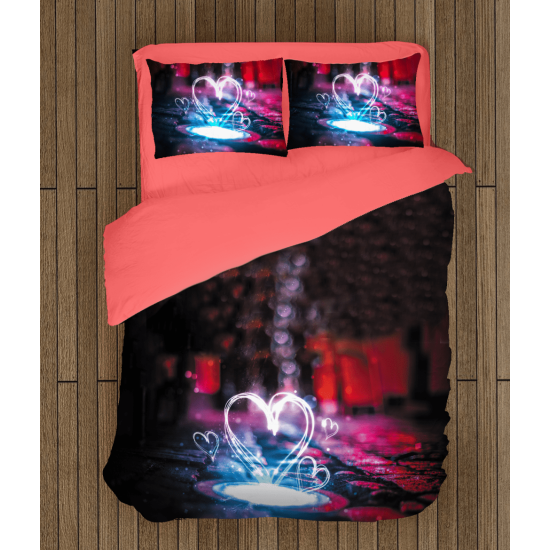 3D povlečení na postel - Neon Heart