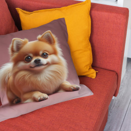 Polštář Nadýchaný oranžový pomeranian