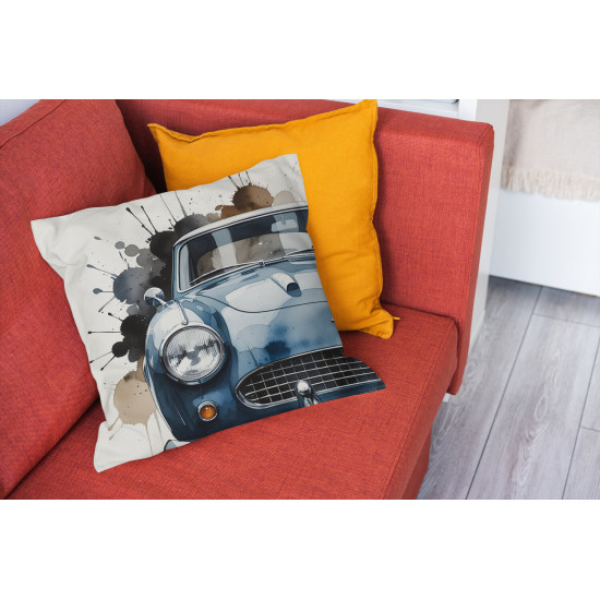 Polštář Akvarelové mistrovské dílo – vintage auto