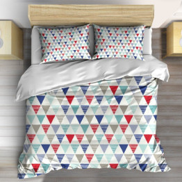 ДА НЕ СЕ ПУСКА Комплект дизайнерски чаршафи Цветни триъгълници - Color Triangles