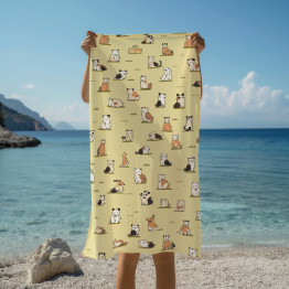 Plážová osuška Zvířátka v kresleném stylu
