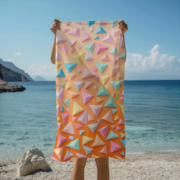 Plážová osuška Barevné geometrické trojúhelníky