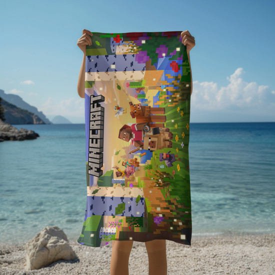 Pestrobarevná plážová osuška Minecraft Spring