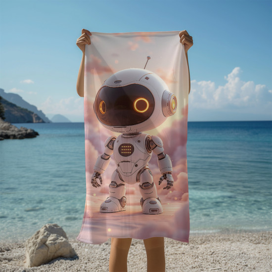 Moderní osuška Robot Pink Clouds