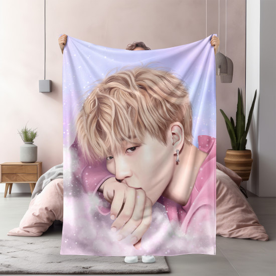 Růžová měkká deka Jungkook BTS