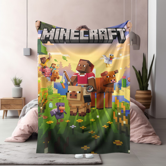 Pestrobarevná deka Minecraft Spring