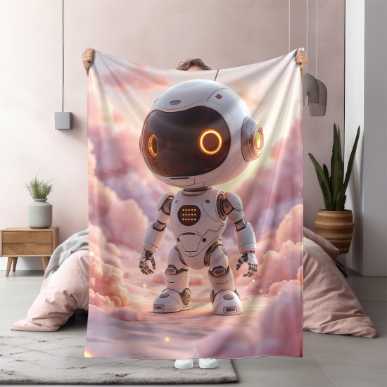 Moderní deka Robot Pink Clouds