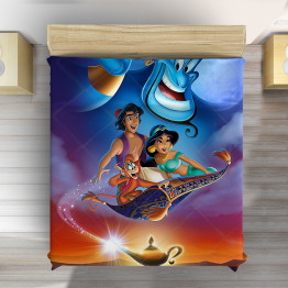 3D dětský přehoz na postel Aladin a Jasmína