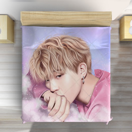 Růžový přehoz na postel Jungkook BTS