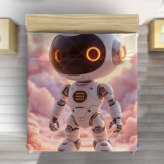 Moderní přehoz na postel Robot Pink Clouds