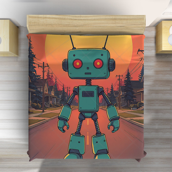 Stylový přehoz na postel Robot Skater
