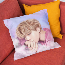 Růžový dekorační polštář Jungkook BTS